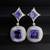 Silver plated violet stone drop earrings