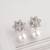 Silver plated white pearl drop earrings