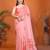 Pink organza printed saree with blouse