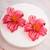 Pink orange flower stud earrings