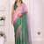 Multicolor linen solid saree with blouse