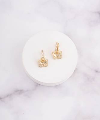 Golden huggie hoop earrings 1