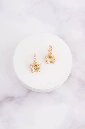 Golden huggie hoop earrings