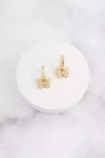 Golden huggie hoop earrings
