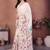 White linen printed saree with blouse