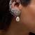 Silver plated white pearl full ear cuff