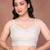 White linen printed saree with blouse