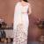 White linen printed saree with blouse