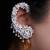 Silver plated orange stone full ear cuff