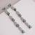 Silver plated green stone linear drop earrings
