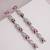 Silver plated ruby pink stones linear drop earrings