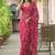 Magenta chiffon printed saree with blouse