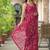 Magenta chiffon printed saree with blouse
