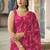 Magenta chiffon printed saree with blouse