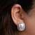Silver plated white stone stud earrings