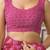 Magenta chiffon printed saree with blouse