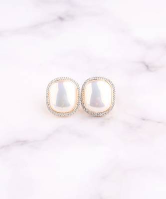 Gold plated yellow stone stud earrings 2