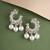 Silver plated white chandelier pearl earrings