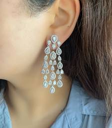 Silver plated chandelier bridal earrings