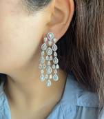 Silver plated chandelier bridal earrings