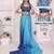 Blue linen striped saree with blouse
