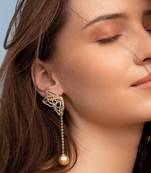 Golden linear chain drop earrings
