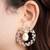 Gold plated white stone hoop earrings