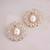 Gold plated white stone hoop earrings