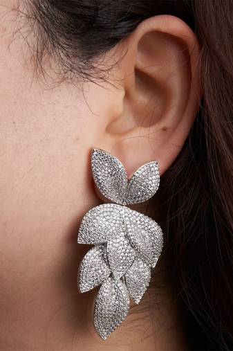 Silver plated cluster earrings