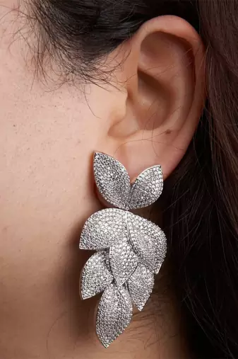 Silver plated cluster earrings