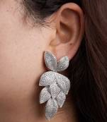 Silver plated cluster earrings