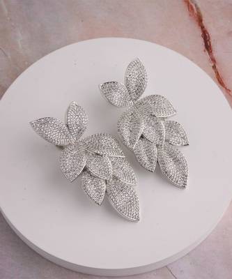 Silver plated cluster earrings 2