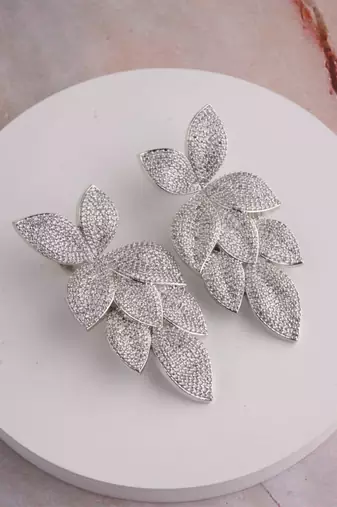 Silver plated cluster earrings