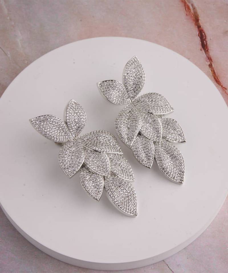 Silver plated cluster earrings