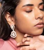 Rose gold plated silver dangler earrings