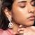 Rose gold plated silver dangler earrings