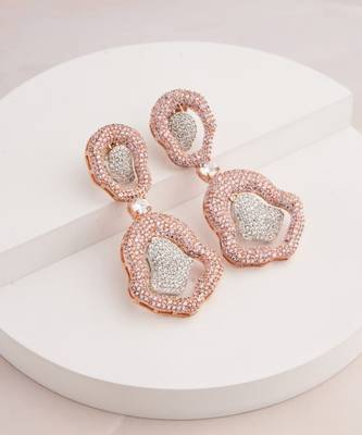 Rose gold plated silver dangler earrings 2