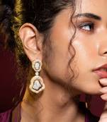 Gold plated silver dangler earrings