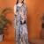 Multicolor linen printed saree with blouse