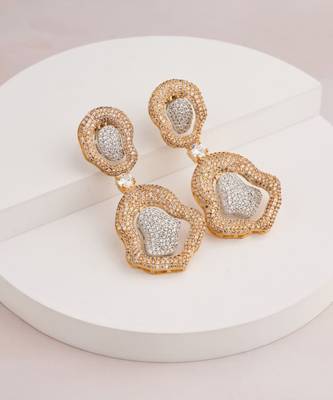 Gold plated silver dangler earrings 2