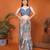 Multicolor linen printed saree with blouse