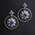 Silver plated violet stone drop earrings