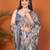 Multicolor linen printed saree with blouse