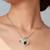 Silver plated green stone butterfly pendant necklace