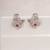 Silver plated ruby red butterfly stud earrings