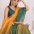 Multicolor linen solid saree with blouse