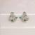 Silver plated green butterfly stud earrings