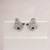 Silver plated sapphire blue butterfly stud earrings