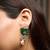 Silver plated green stones drop earrings