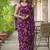 Purple chiffon printed saree with blouse